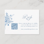 Carte D'accompagnement Élégant Code QR de Réponse pour Mariage Botanique (Devant)
