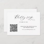 Carte D'accompagnement Elégant code QR moderne RSVP Mariage en ligne (Devant / Derrière)