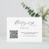 Carte D'accompagnement Elégant code QR moderne RSVP Mariage en ligne (Debout devant)