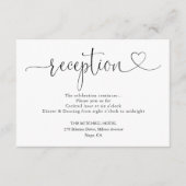 Carte D'accompagnement Élégant cœur écriture mariage réception (Devant)