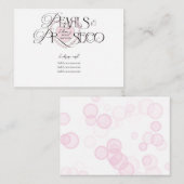 Carte D'accompagnement Élégant Cœur Perles Prosecco Bulles Shower de Mari (Devant / Derrière)