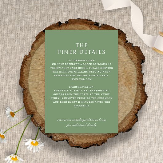 Carte D'accompagnement Élégant Conflower Botanical Sage Green Mariage