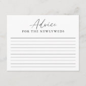 Carte D'accompagnement Elégant conseil de Fête des mariées manuscrit de s (Devant)