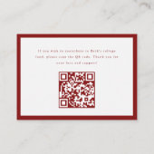 Carte D'accompagnement Elegant Coquette Bow Red Graduation College Fund (Dos)