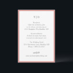 Carte D'accompagnement Élégant corail rose Monogramme Mariage moderne<br><div class="desc">Cartes d'enceinte mariages modernes avec un design propre avec des polices serif et script.</div>