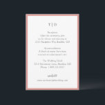 Carte D'accompagnement Élégant corail rose Monogramme Mariage moderne<br><div class="desc">Cartes d'enceinte mariages modernes avec un design propre avec des polices serif et script.</div>