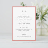 Élégant corail rose Monogramme Mariage moderne