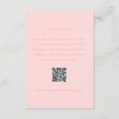 Carte D'accompagnement Élégant Coral rose QR Code moderne Mariage (Devant)