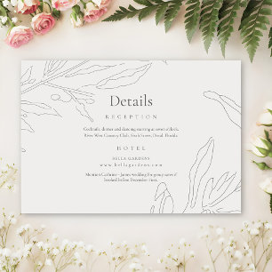 Carte D'accompagnement Elégant croquis floral Détails du Mariage