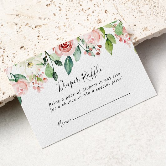 Carte D'accompagnement Élégant Dainty Automne Floral Diaper Raffle Ticket