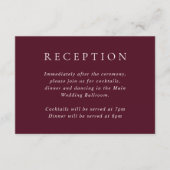 Carte D'accompagnement Elegant Deep Burgundy Classic Wedding (Devant)