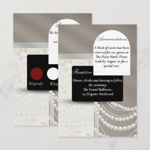 Carte D'accompagnement Élégant détail de code de robe de mariage noir en