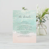 Carte D'accompagnement Élégant détails de mariage de plage océanique péti (Debout devant)