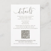 Carte D'accompagnement Élégant Détails de Script Simple Brun | Code QR (Devant)