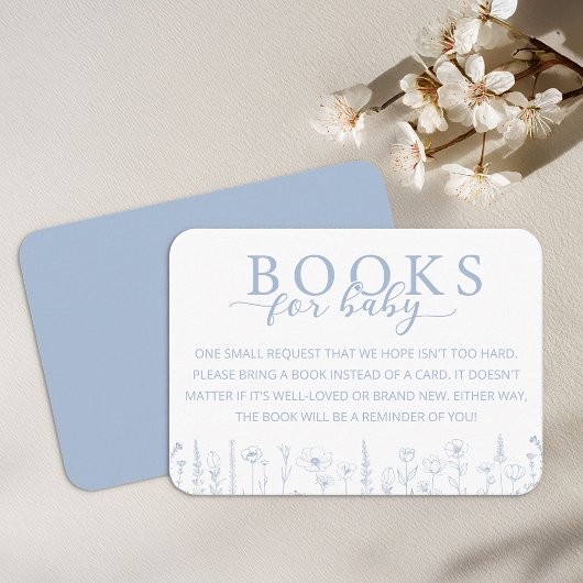 Carte D'accompagnement Elegant Dusty Blue Books for Baby Card