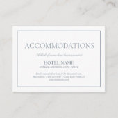 Carte D'accompagnement Élégant Dusty Blue Classic Script Hébergements (Devant)
