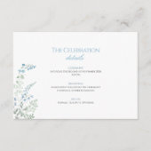 Carte D'accompagnement Elegant Dusty blue Floral Calligraphy Wedding (Devant)