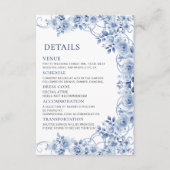 Carte D'accompagnement Elegant dusty blue floral wedding details  (Devant)