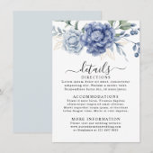 Carte D'accompagnement Élégant Dusty Blue Greenery Fournitures Mariages (Devant / Derrière)
