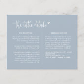 Carte D'accompagnement Elégant Dusty Blue Moderne Détails Mariage QR Code (Devant)