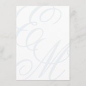 Carte D'accompagnement Elegant Dusty Blue Monogram Détails du Mariage (Dos)