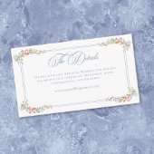 Carte D'accompagnement Elegant Dusty Blue Pastel Wildflower Crest Wedding