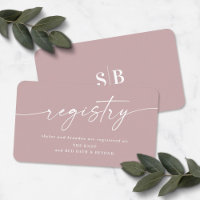 Elegant Dusty Mauve Wedding shower Cadeau Registre