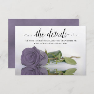 Carte D'accompagnement Elegant Dusty Purple Rose Détails du Mariage Site 