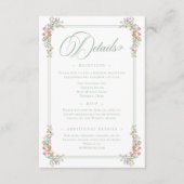 Carte D'accompagnement Elegant Dusty Sage Pastel Wildflower Crest Wedding (Devant)