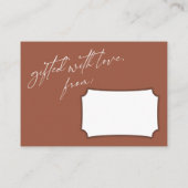 Carte D'accompagnement Élégant écriture manuscrite affichage douche en te (Dos)