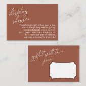 Carte D'accompagnement Élégant écriture manuscrite affichage douche en te (Devant / Derrière)