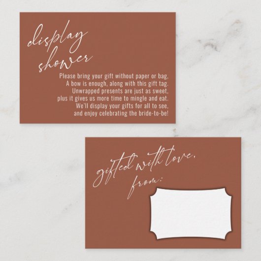 Carte D'accompagnement Élégant écriture manuscrite affichage douche en te (Devant / Derrière)