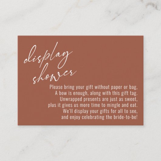 Carte D'accompagnement Élégant écriture manuscrite affichage douche en te (Devant)