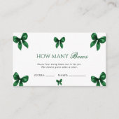 Carte D'accompagnement Elegant Emerald Green Bow Guess How Many Bows Game (Devant)