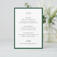 Élégant Emerald Green Monogram Mariage moderne
