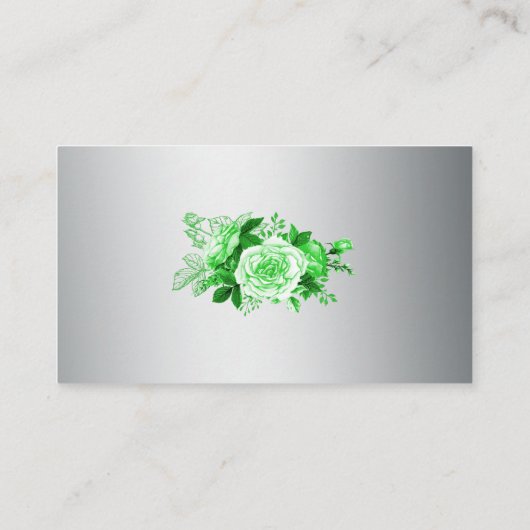 Carte D'accompagnement Élégant Emerald Green Roses Boho Mariage site Web (Dos)