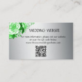 Carte D'accompagnement Élégant Emerald Green Roses Boho Mariage site Web (Devant)