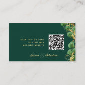 Carte D'accompagnement Élégant Emerald Green RSVP Mariage Website QR Code (Dos)