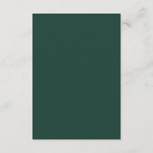 Carte D'accompagnement Élégant Emerald Green Script Mariage QR Code (Dos)