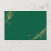 Carte D'accompagnement Elegant Emerald Watercolor Script Rose Wedding  (Dos)