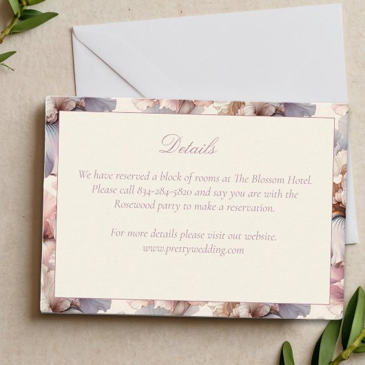 Carte D'accompagnement Élégant et moderne Blush et Mariage de fleurs mauv