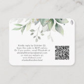 Carte D'accompagnement Elégant Eucalyptus Aquarelle QR Code Mariage RSVP (Dos)