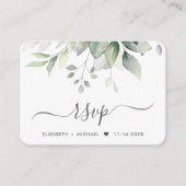 Carte D'accompagnement Elégant Eucalyptus Aquarelle QR Code Mariage RSVP (Devant)
