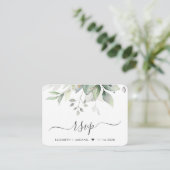 Carte D'accompagnement Elégant Eucalyptus Aquarelle QR Code Mariage RSVP (Debout devant)