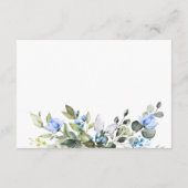 Carte D'accompagnement Elegant Eucalyptus Blue Roses Détails Mariage (Dos)