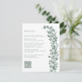 Carte D'accompagnement Elegant Eucalyptus Détails (Debout devant)