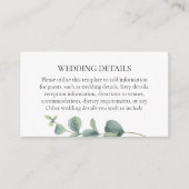 Carte D'accompagnement Elegant Eucalyptus Détails Mariage (Devant)