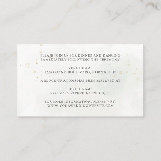 Carte D'accompagnement Elégant Eucalyptus Feuille Mariage or vert (Dos)