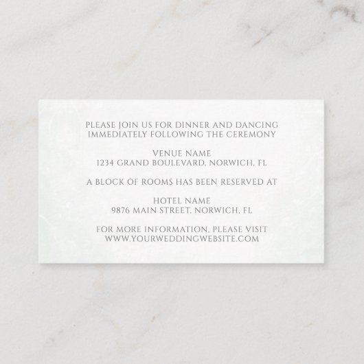 Carte D'accompagnement Elégant Eucalyptus Feuille Mariage or vert (Dos)