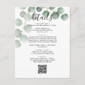 Carte D'accompagnement Elegant Eucalyptus Feuille QR Code Détails du Mari (Devant)